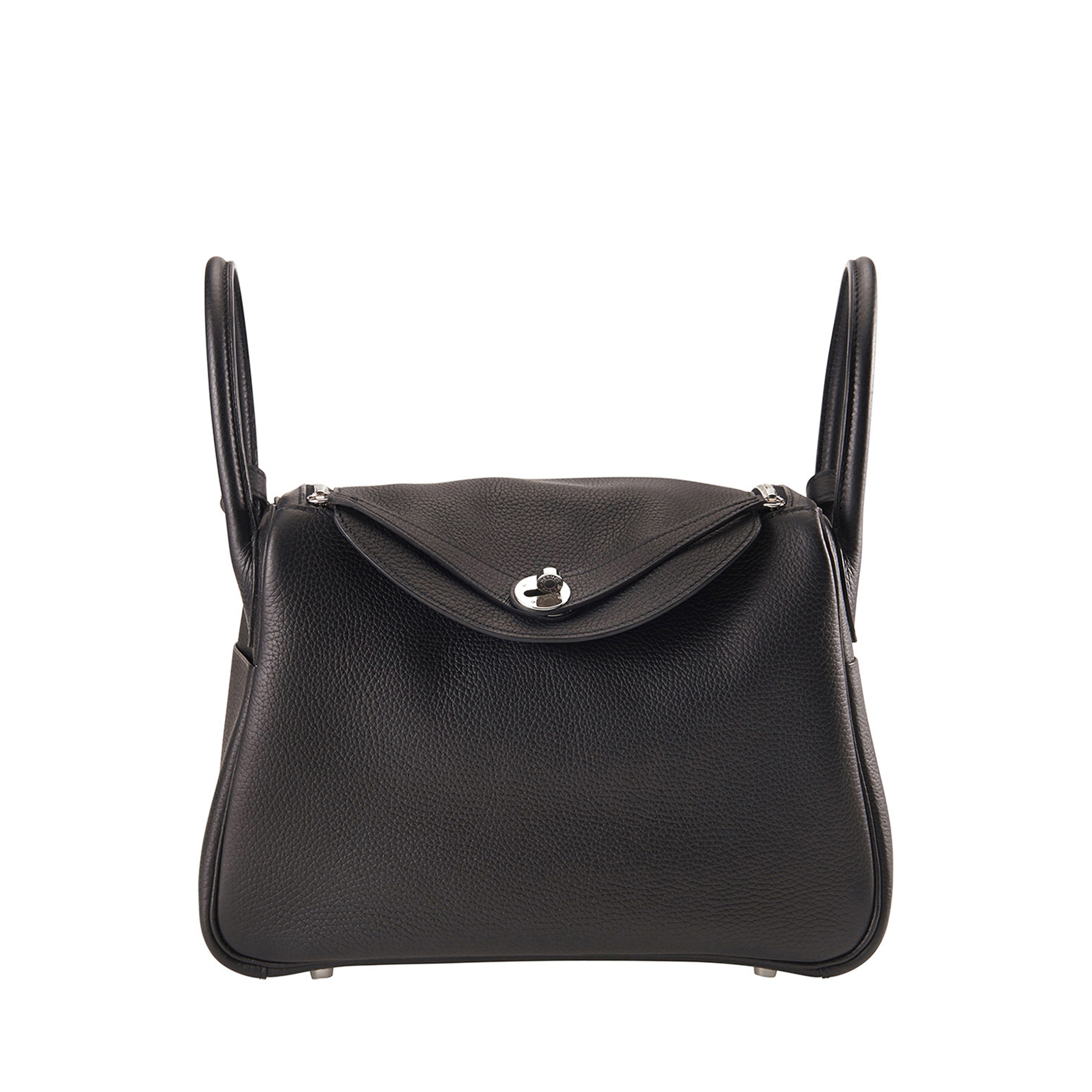 Hermes Lindy 30 In Black: Veau Togo Handbag
