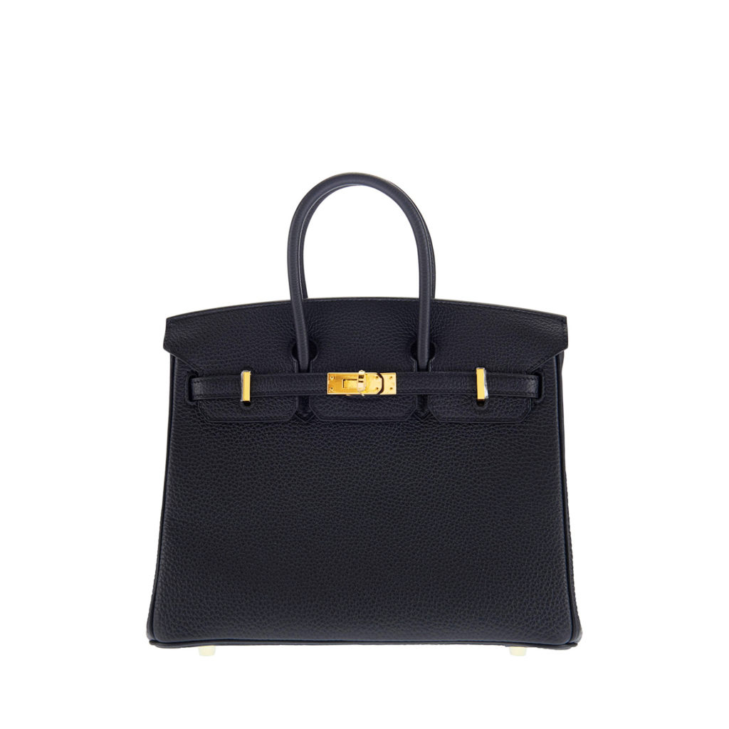 Hermes Birkin 25 In Black: Veau Togo Handbag