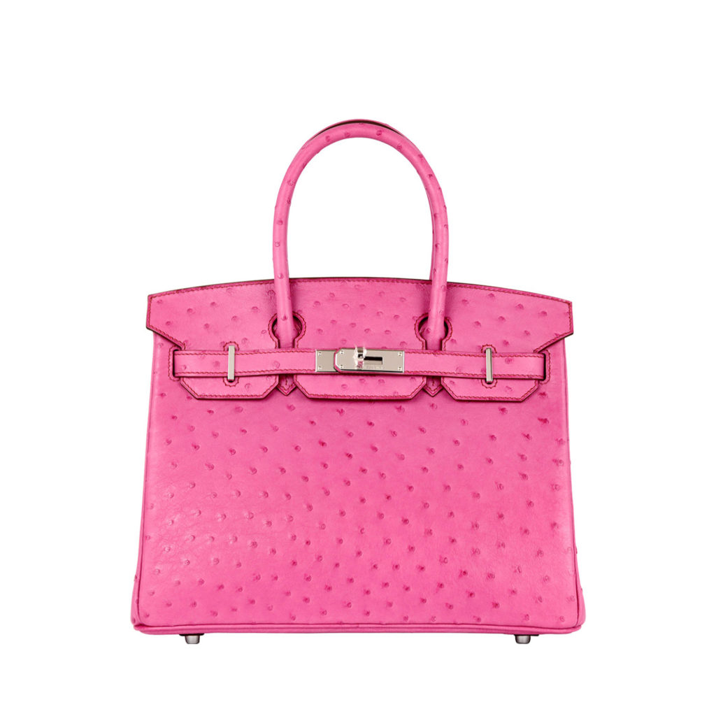 Hermes Fuchsia Pink Birkin 30 bag in Ostrich leather by The Ornamental