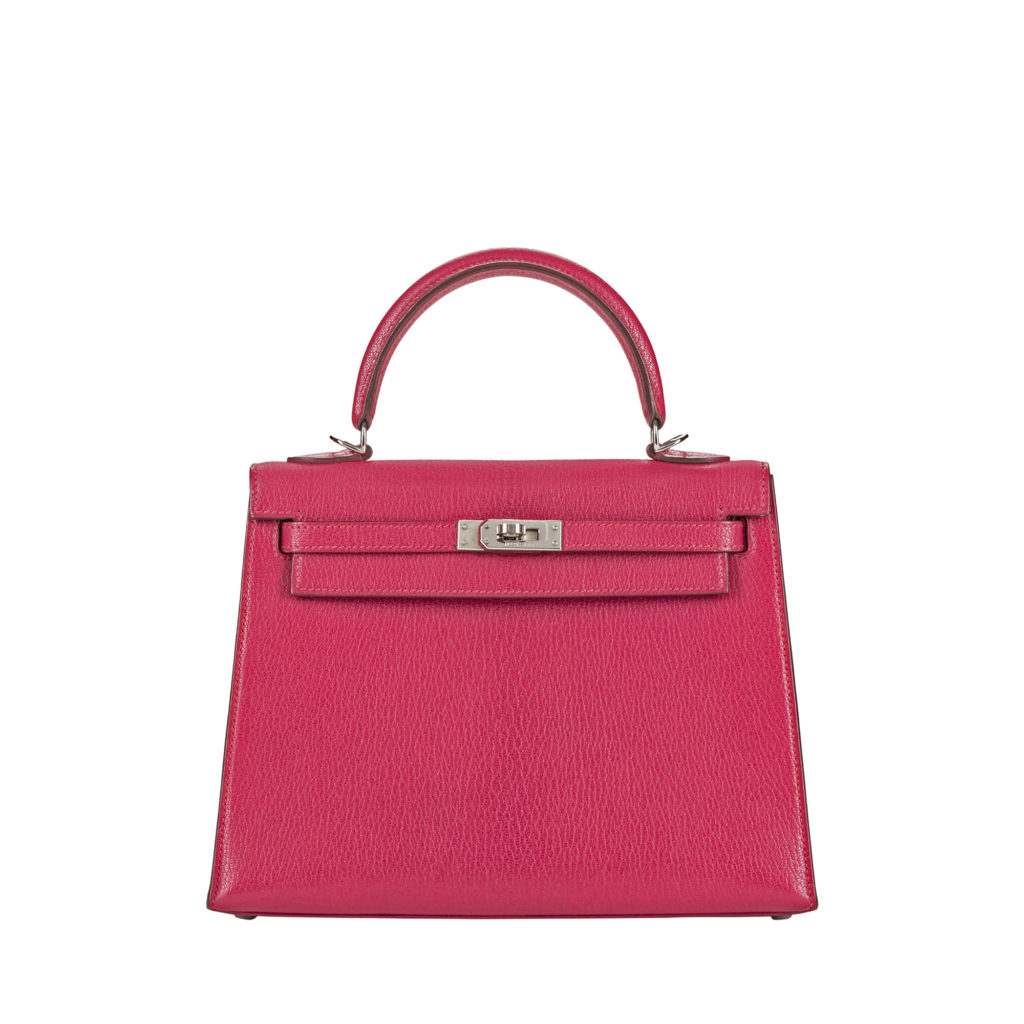 Hermes fuchsia pink Birkin bag in textured calf leather by The Ornamental