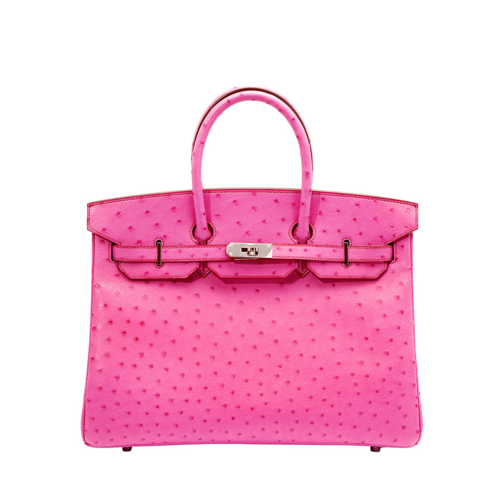 Hermes Fuchsia Pink Birkin 35 bag in Ostrich leather by The Ornamental
