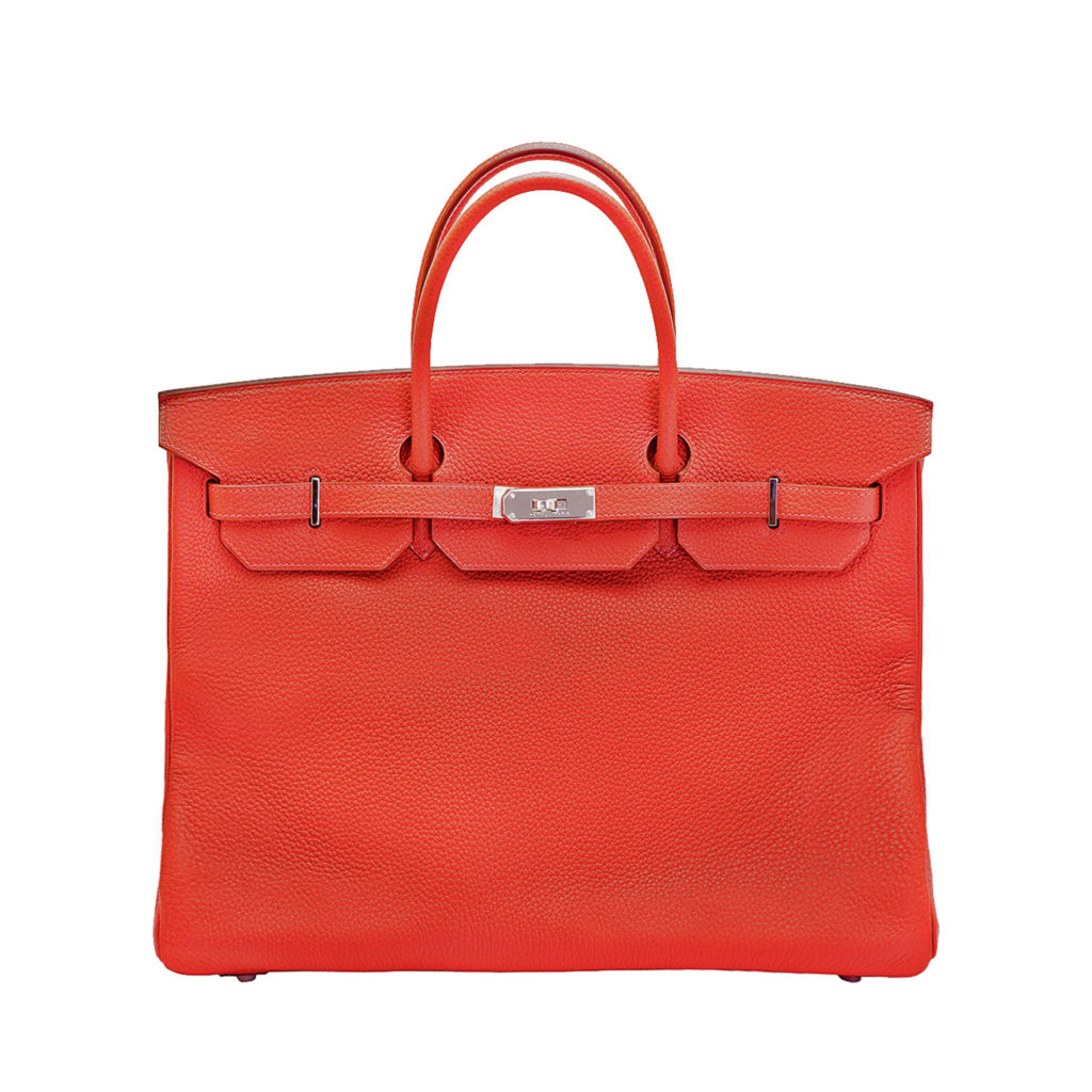 Hermes red birkin in textured calf leather by The Ornamental