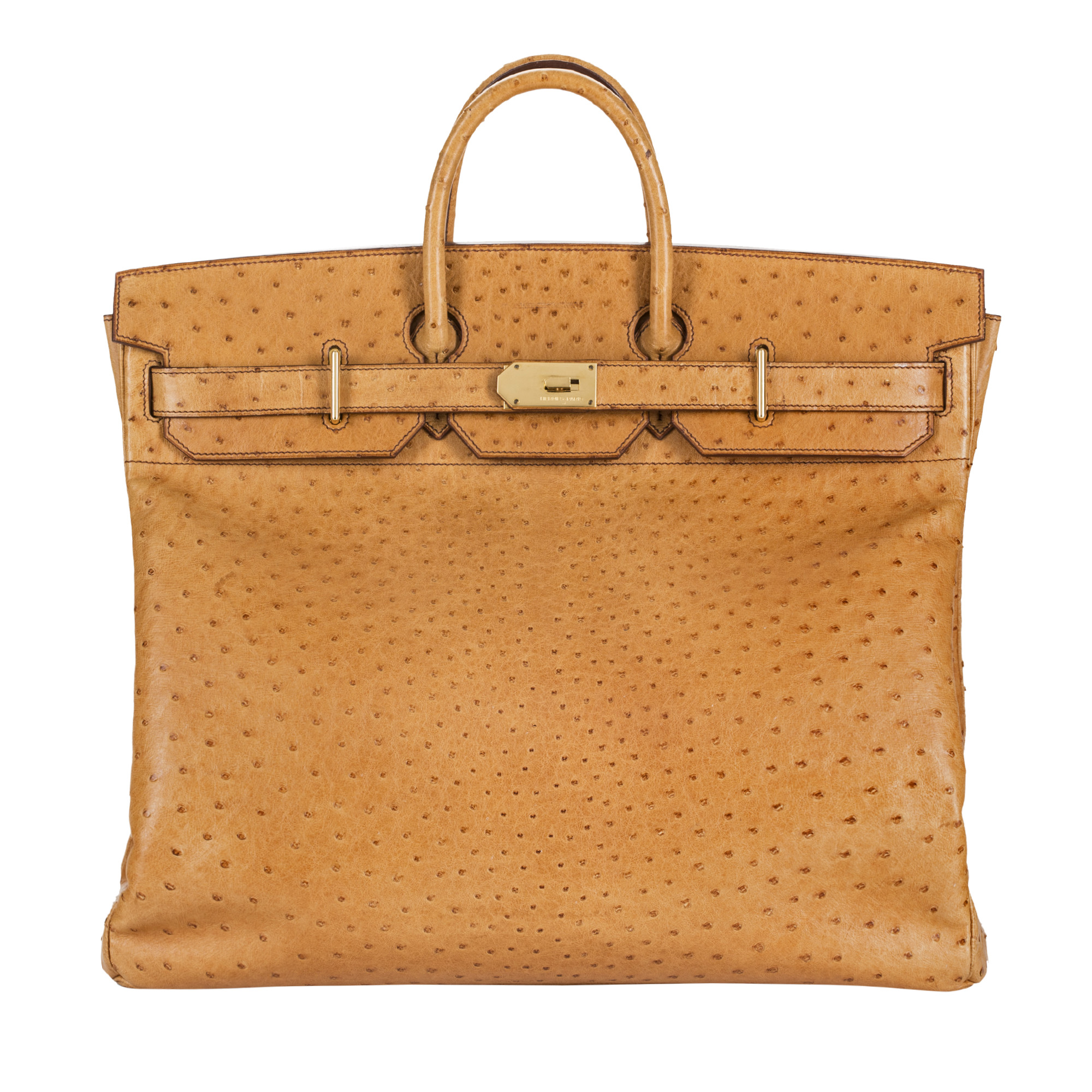 Vintage Hermes Ostrich Leather Kelly Bag