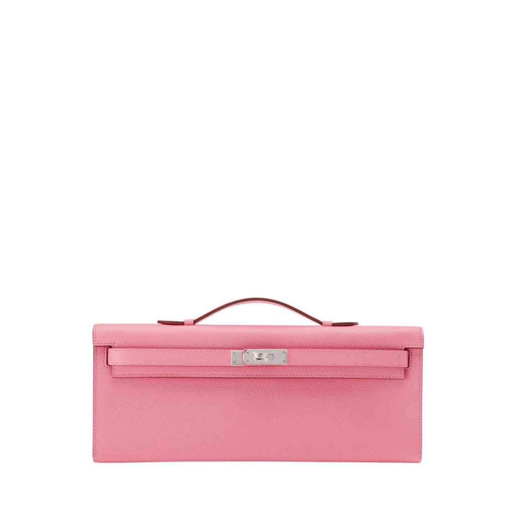 Hermes Kelly Cut in Pink textured calf leather by The Ornamental